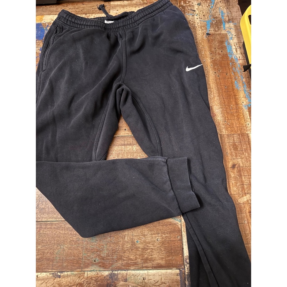 Nike Mens Fleece Joggers Black Embroidered Swoosh Sweatpants Size M